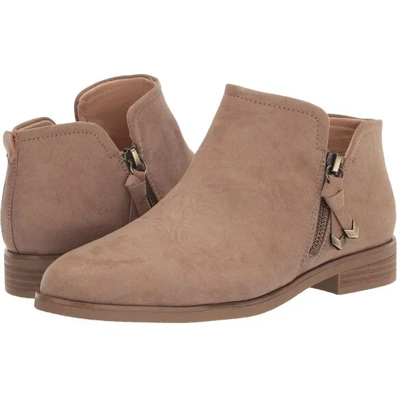 Dr. Scholl's Ankle Bootie Women's Woodsmoke Brown Fabric Synthetic Rubber Astir